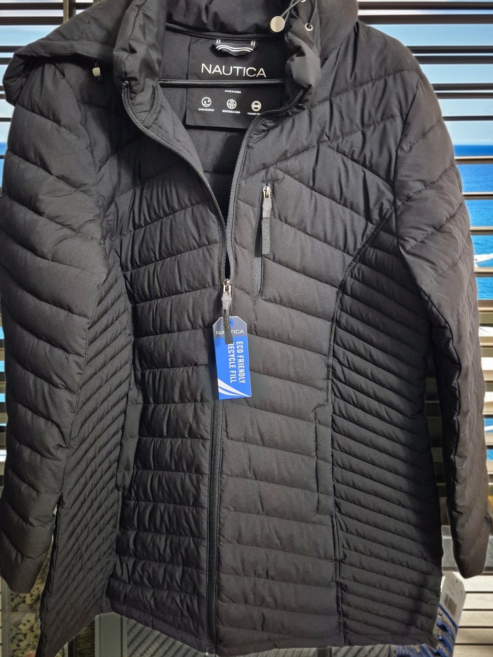 Nautica Womens  Black Quilted Packable Jacket